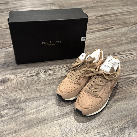 Rag & Bone Retro Drift Runner Suede Taupe NEW IN BOX Sz 38 Women’s US 8 Sneakers - Picture 2 of 13